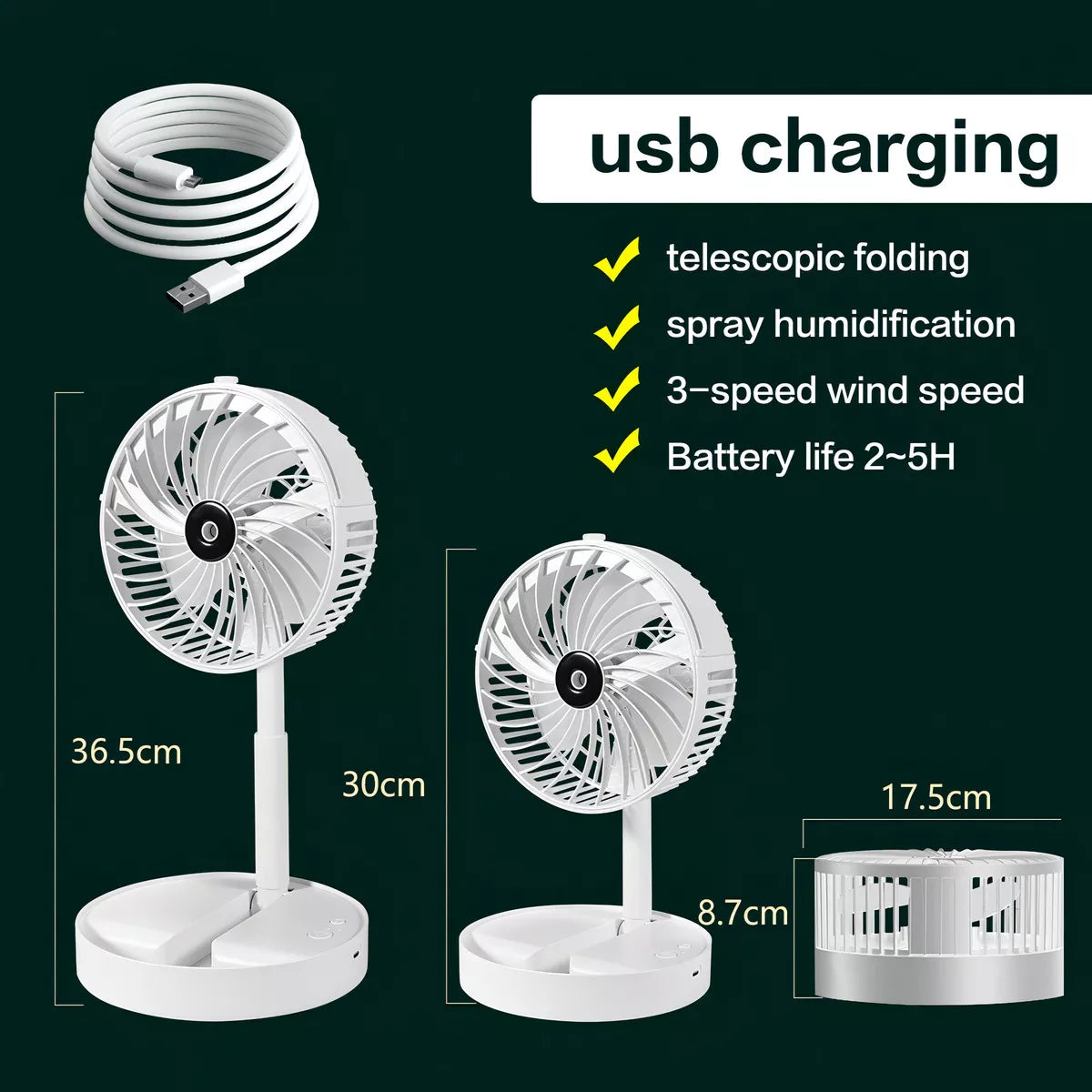 Ventilador Plegable Usb C